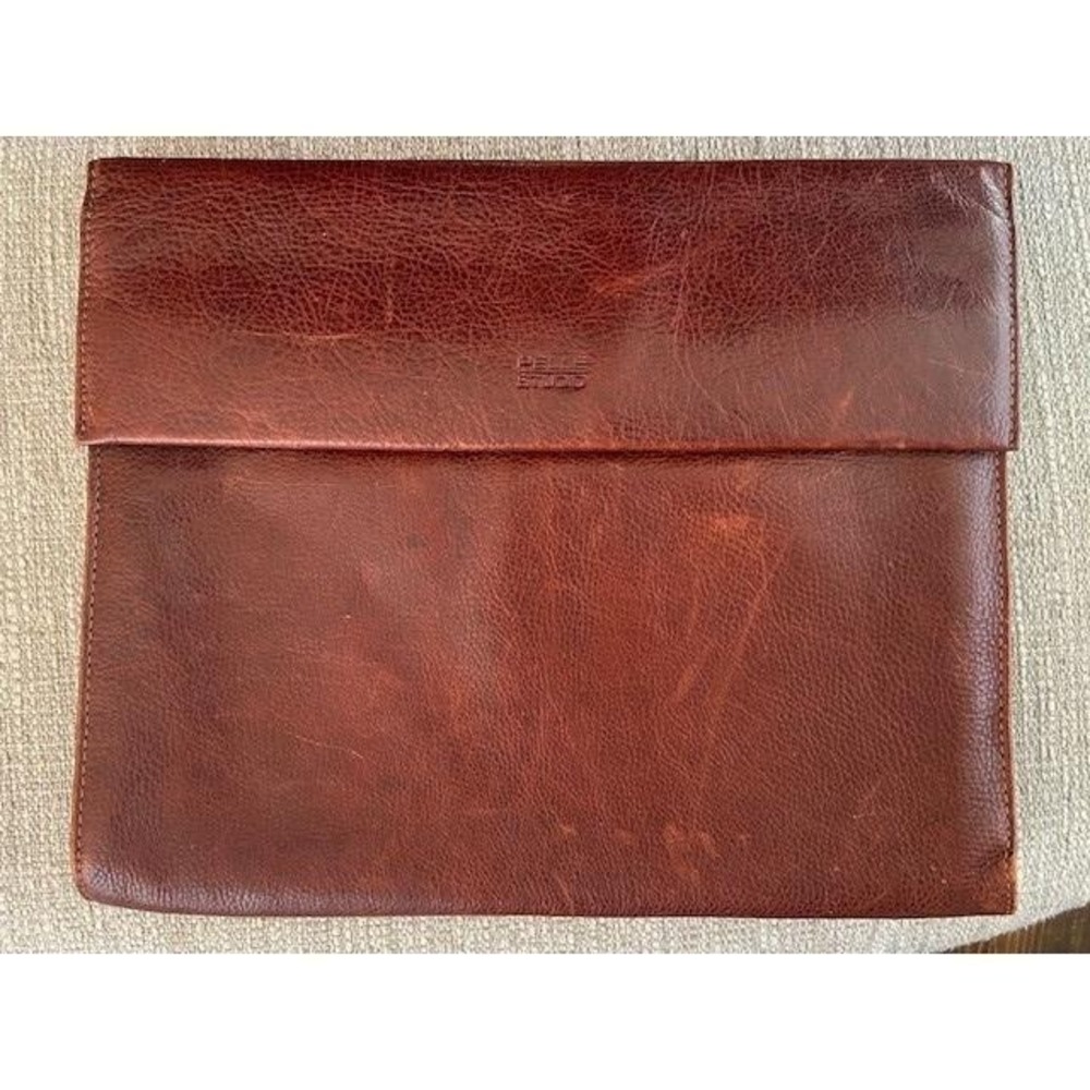 Pelle Studio Brown Leather Portfolio Clutch Document Case Business Organizer